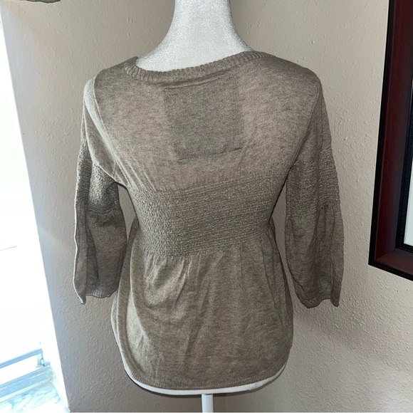 Vintage Y2K Abercrombie & Fitch 2000s Knit Babydoll Sweater Henley Top - Picture 7 of 8